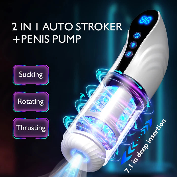 XS17:  Blowjob Machine 3-in-1 Automatic Sucking, Rotating & Thrusting