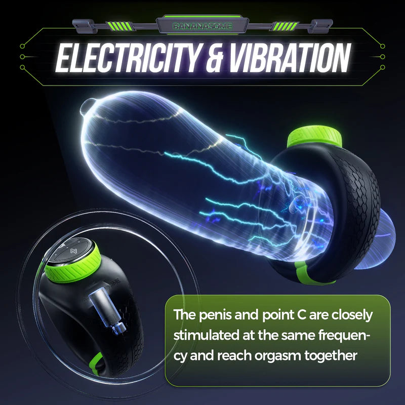 PR1: Electric Shock Cock Ring App-Controlled with Precision Twist-to-Tighten Fit