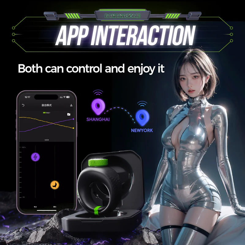 PR1: Electric Shock Cock Ring App-Controlled with Precision Twist-to-Tighten Fit