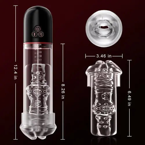 XP10 Electric Penis Pump – 3 Suction Levels, 9 Vibration Modes & Masturbator Sleeve