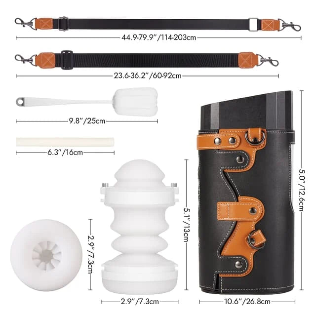 XT2 Pro: Hands-Free Telescopic Masturbator | Ultra-Gentle Stamina Trainer with Leather Harness
