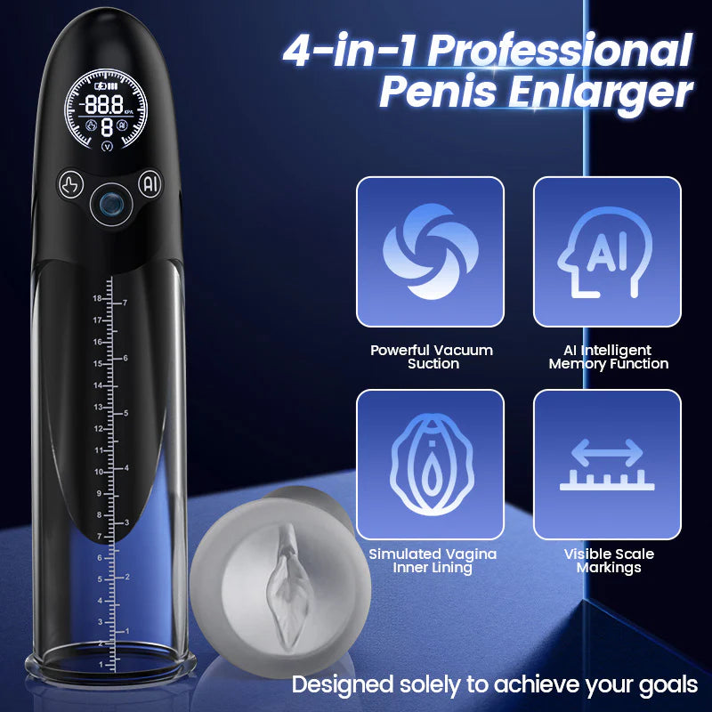 Bathfun Pro: Smart Hydro Penis Pump with AI Control & Digital Display
