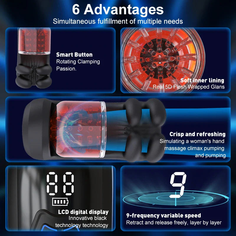 XG10 Male Vibrator Rotating Biting Glans Trainer