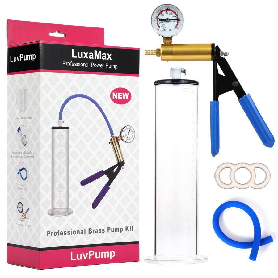 LuxaMax Premium Penis Pump with Scissor-Grip & Brass Body