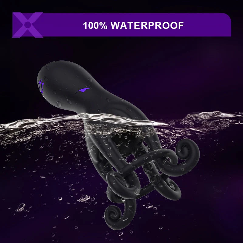 XG11: Hands-Free Octopus Penis Vibrator with C-Ring Support