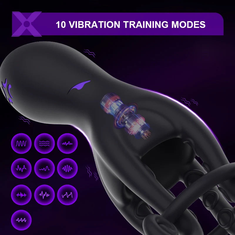 XG11: Hands-Free Octopus Penis Vibrator with C-Ring Support