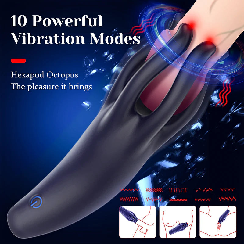 XG17: Penis Vibrator Slim Octopus Tentacle Glans Trainer (10-Speed)