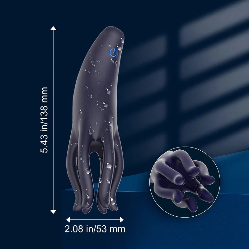XG17 Penis Vibrator: Slim Octopus Tentacle Glans Trainer (10-Speed)