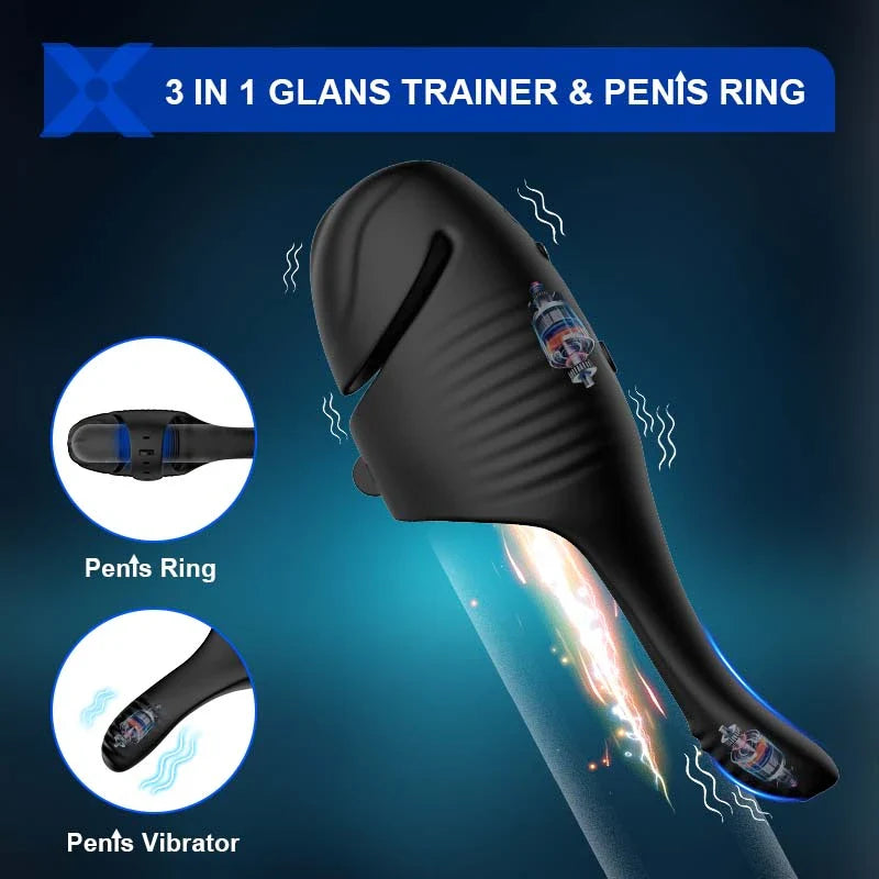 XG2: Penis Vibrator Dual-Motor Glans Trainer with Stimulating Tail