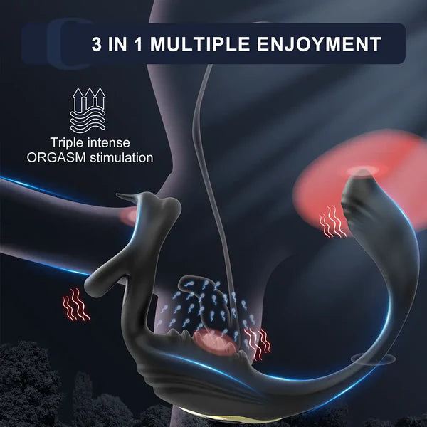 PM5: Prostate Massager Ribbed Dual-Motor Ring with Wireless Remote
