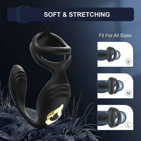 PM5: Prostate Massager Ribbed Dual-Motor Ring with Wireless Remote