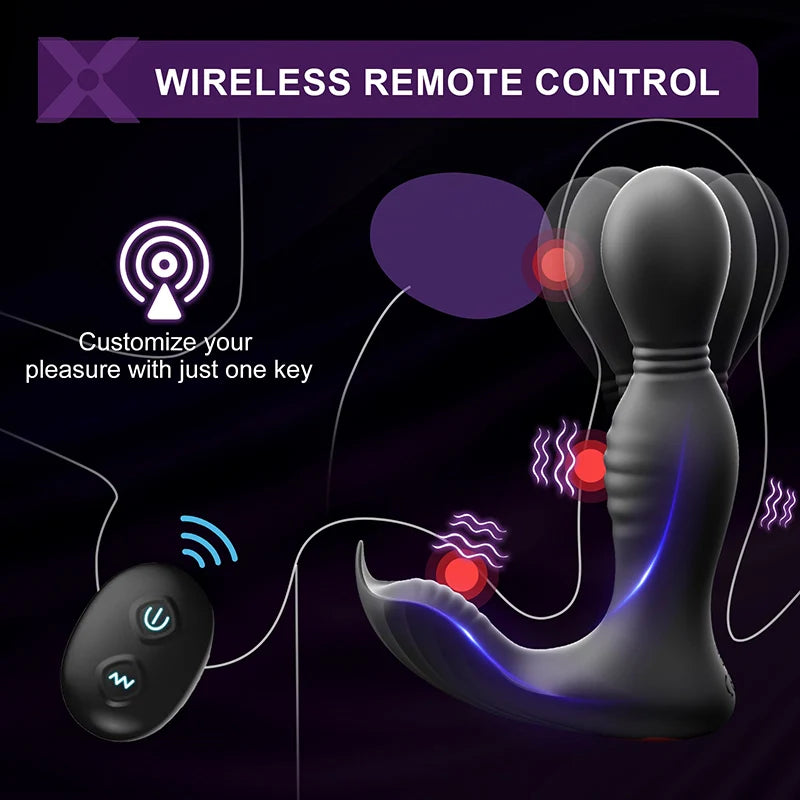 PM8: Prostate Massager Rotating Vibrating Licking App & Remote Control