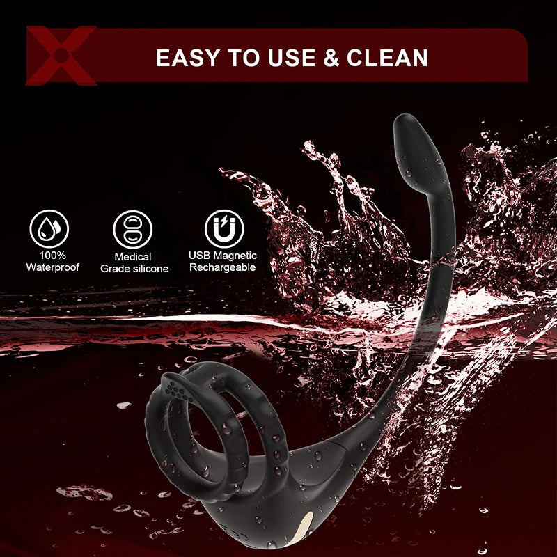 PM2: Prostate Massager 3-in-1 Dual-Motor Ring with App/Remote Control