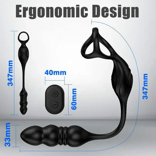 PM6 Prostate Massager: 9 Thrusting Vibrating with Wireless Remote