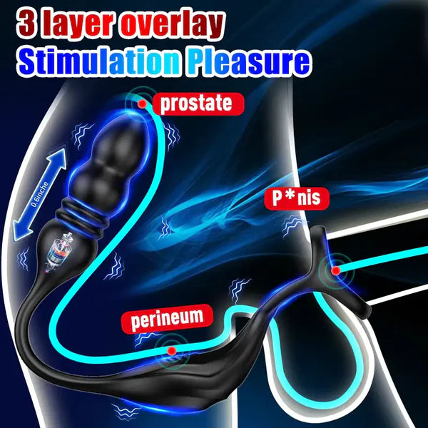 PM6 Prostate Massager: 9 Thrusting Vibrating with Wireless Remote
