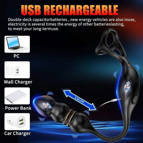 PM6 Prostate Massager: 9 Thrusting Vibrating with Wireless Remote