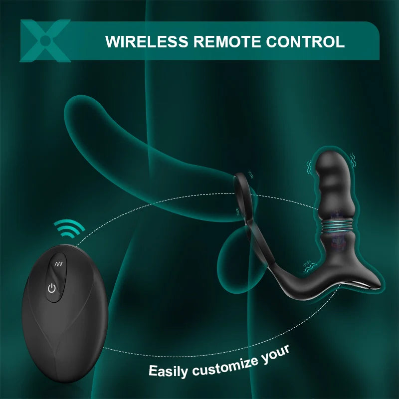 PM9 Prostate Massager 9 Thrusting Vibrating Wireless Remote Control