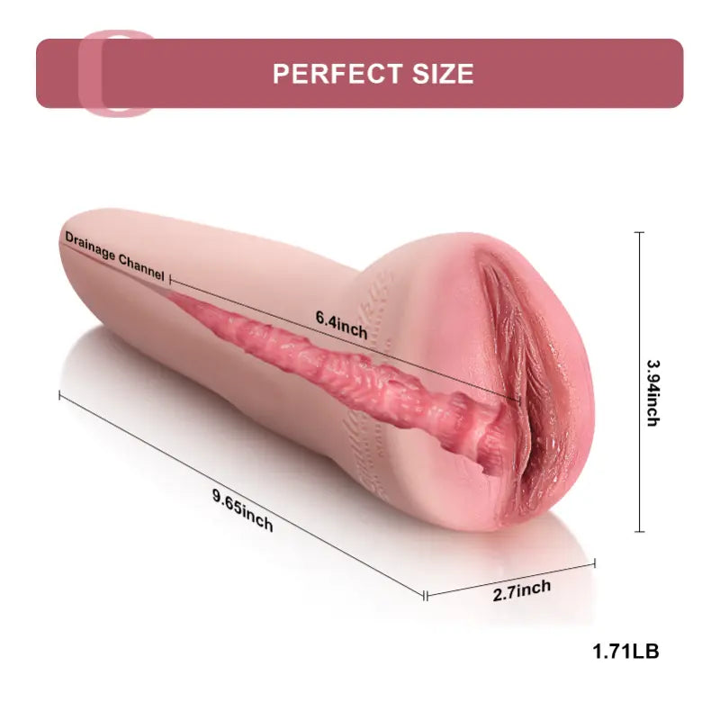 PU07 Silicone Pussy Stroker: 9.65" Realistic Juvenile Vaginal