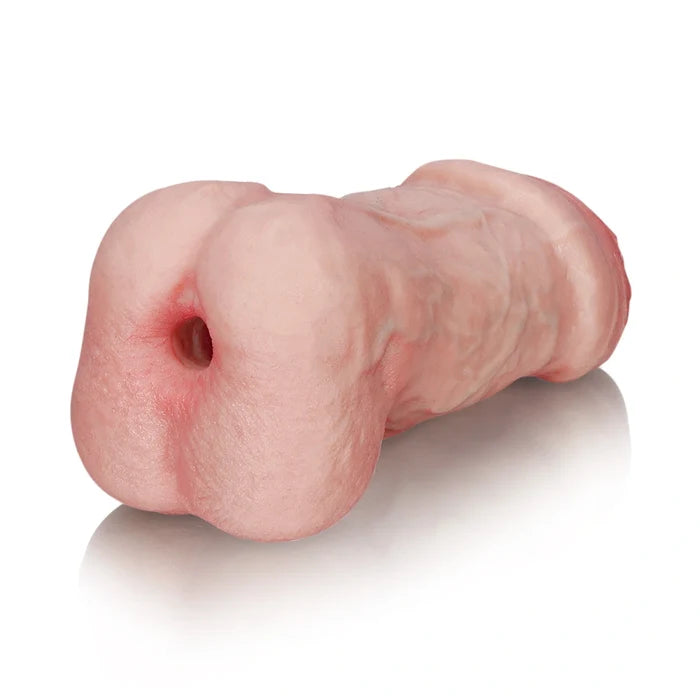 PU80: Silicone Pocket Stroker 7.3" Dildo Design with Anal Channel for Gay