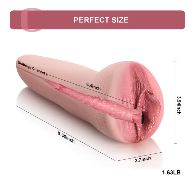 PU08 Silicone Pussy Stroker: 9.65" Realistic Mature Vaginal