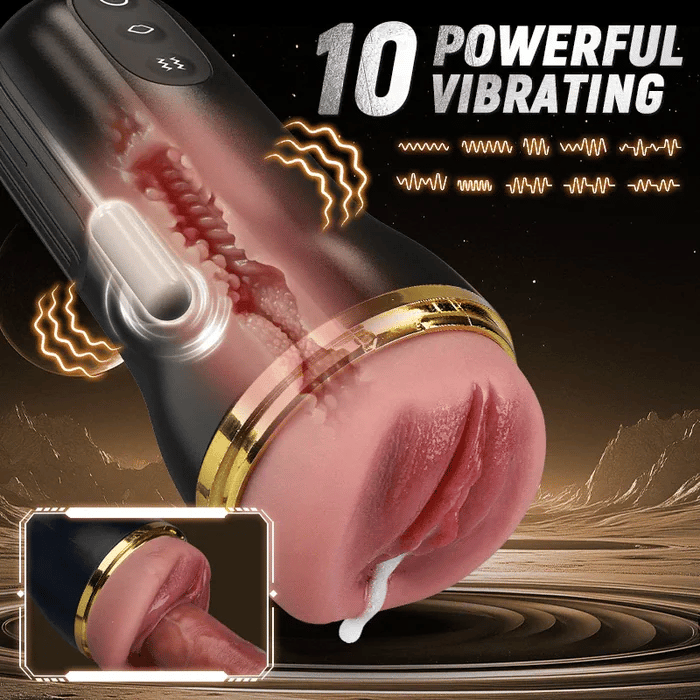 XV6: Realistic Masturbator 5-Level Deep Suction & 10-Pattern Vibrating Stroker