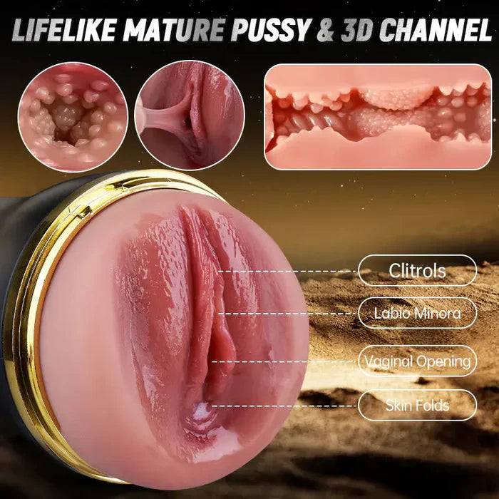 XV6: Realistic Masturbator 5-Level Deep Suction & 10-Pattern Vibrating Stroker