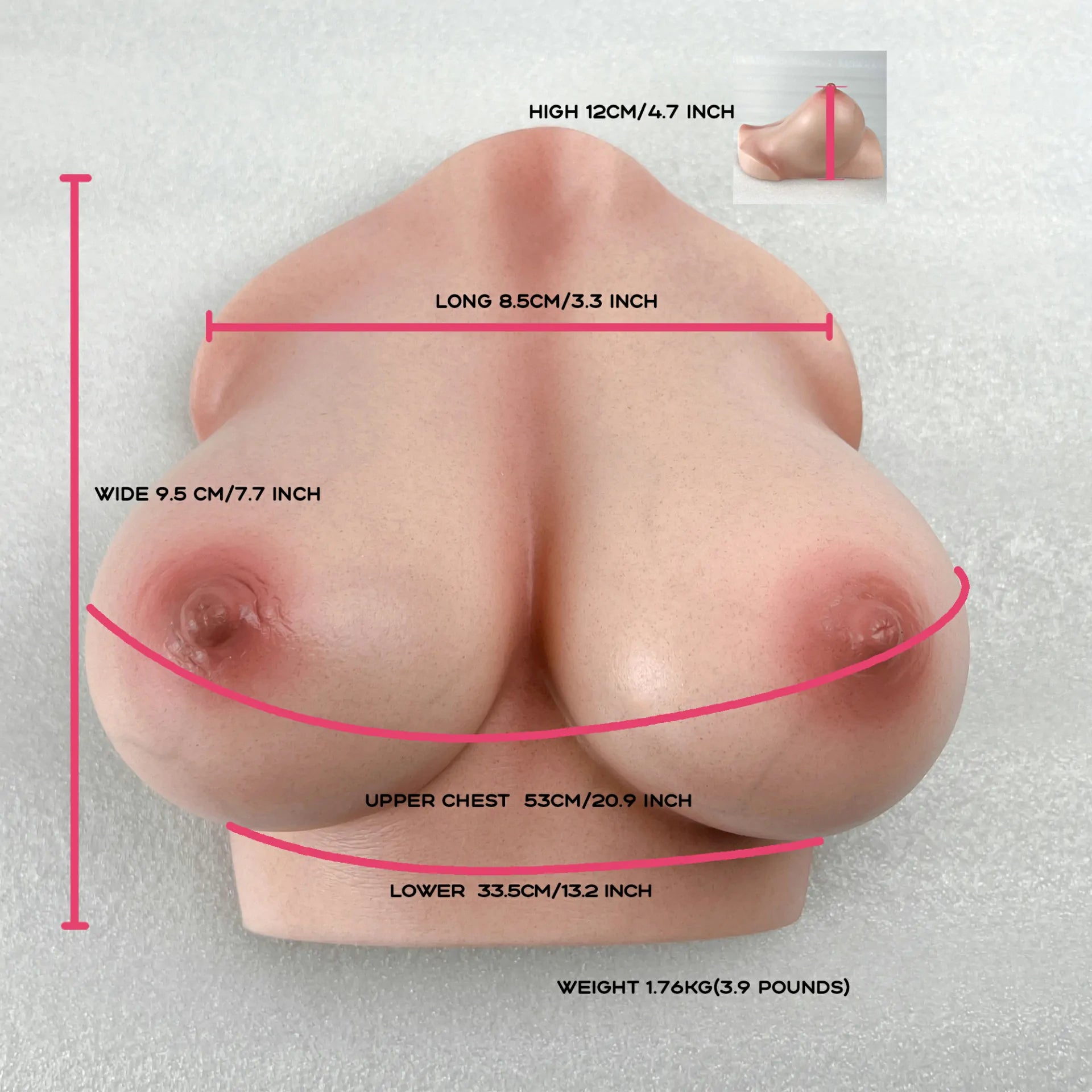 Lydia: Silicone Sex Doll Torso 1.76kg (3.9lb) Realistic Soft Breast Body