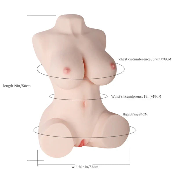Lily: Silicone Sex Torso 13.5kg (29.8lb) Ultra Soft & Realistic Body