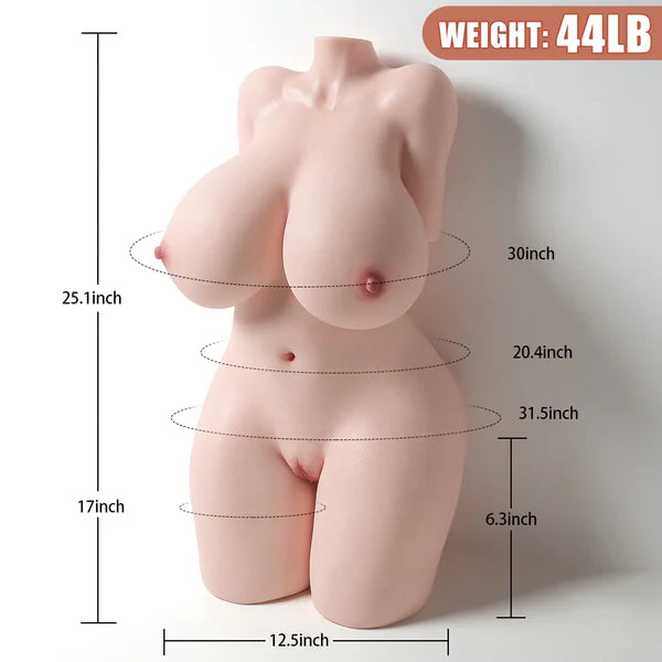 Vanessa: Silicone Sex Torso 20.0kg (44.0lb) Voluptuous Big Bust & Full Hips
