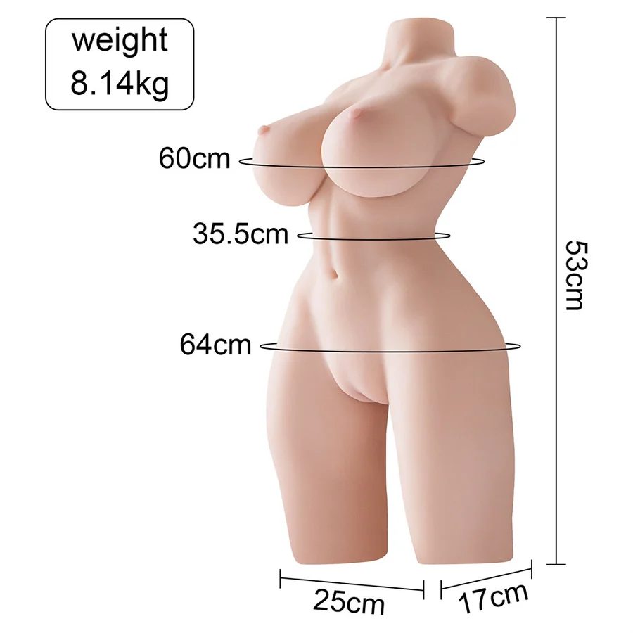 Rosalie: TPE Sex Torso 8kg (18lb) Large Breasts & Built-in Skeleton