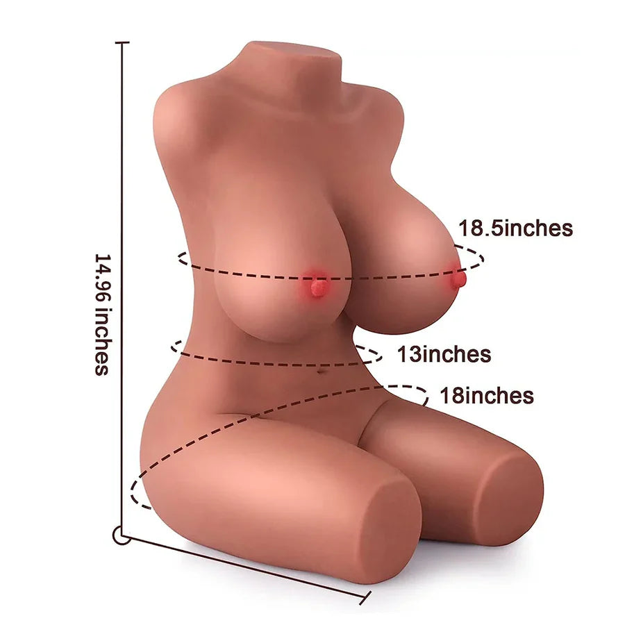 Alina TPE Sex Torso: 3.1kg (6.9lb) 3-in-1 Skeleton Poseable Masturbator