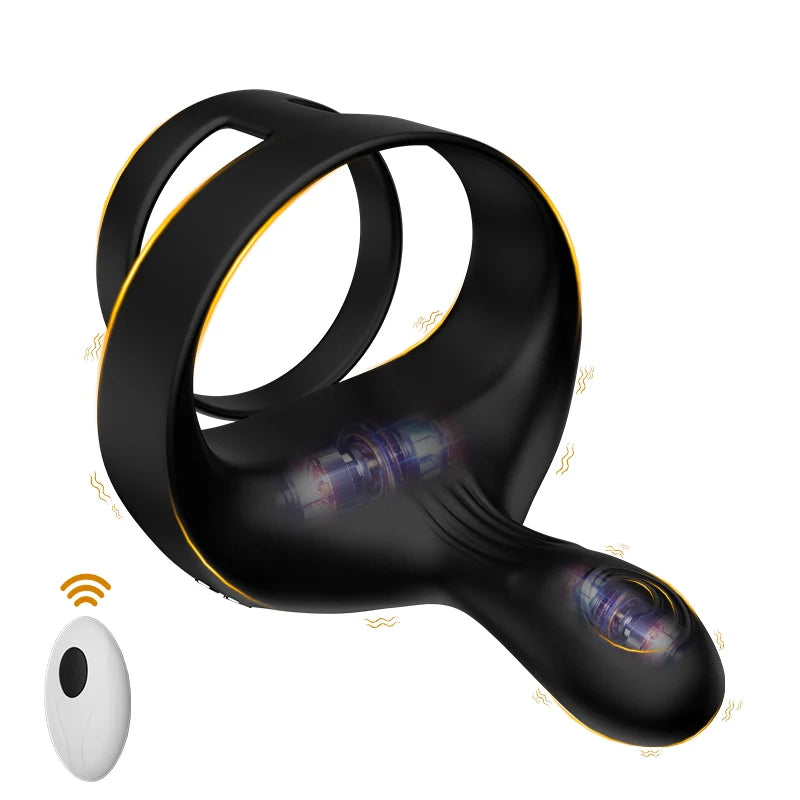 PR6 Remote Cock Ring: 3-in-1 Parallel Ring with Finger-Shaped Taint Stimulator