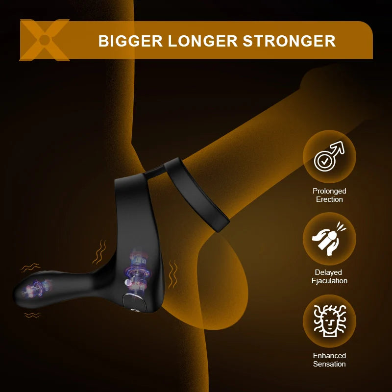 PR6: Remote Cock Ring 3-in-1 Parallel Ring with Finger-Shaped Taint Stimulator