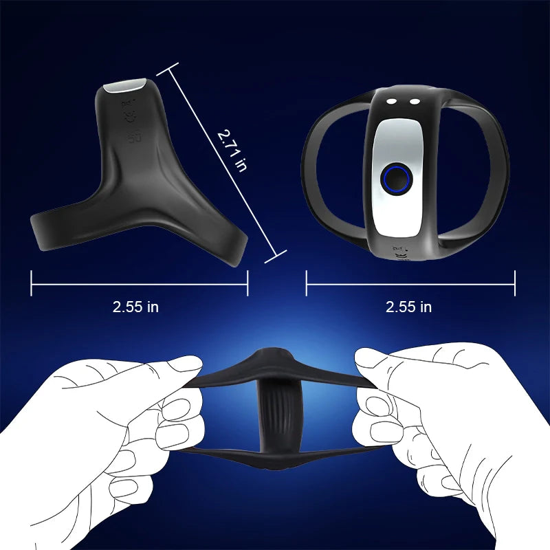 PR7 Vibrating Cock Ring: Dual-Ring Triangular Support for Endurance